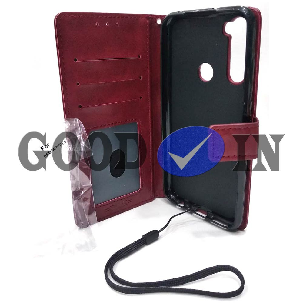 Flip Case - Flip Polos - Case Dompet Kulit Polos - Case REDMI NOTE 8