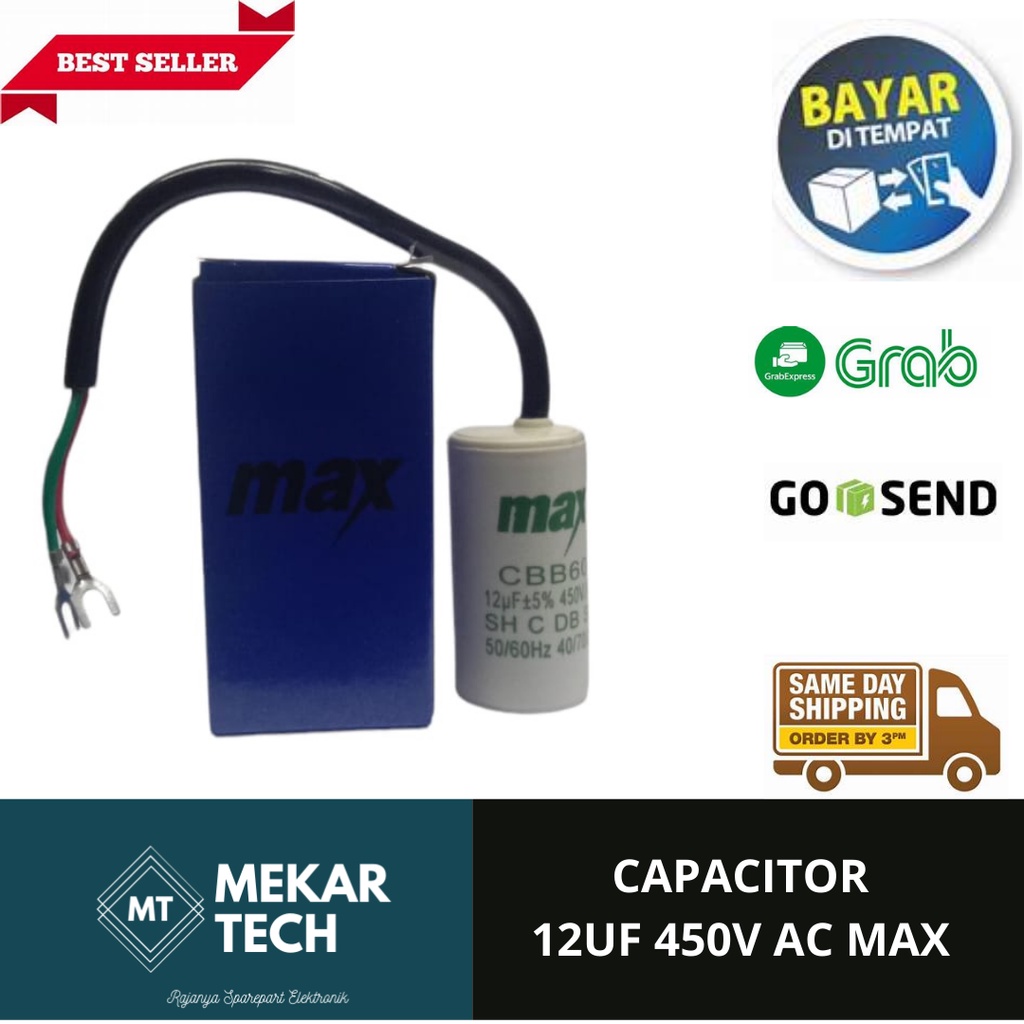 CAPACITOR 12UF 450V AC KAPASITOR BULAT POMPA AIR 12 UF 450 V KAPACITOR MAX 12uf 450v AC TABUNG