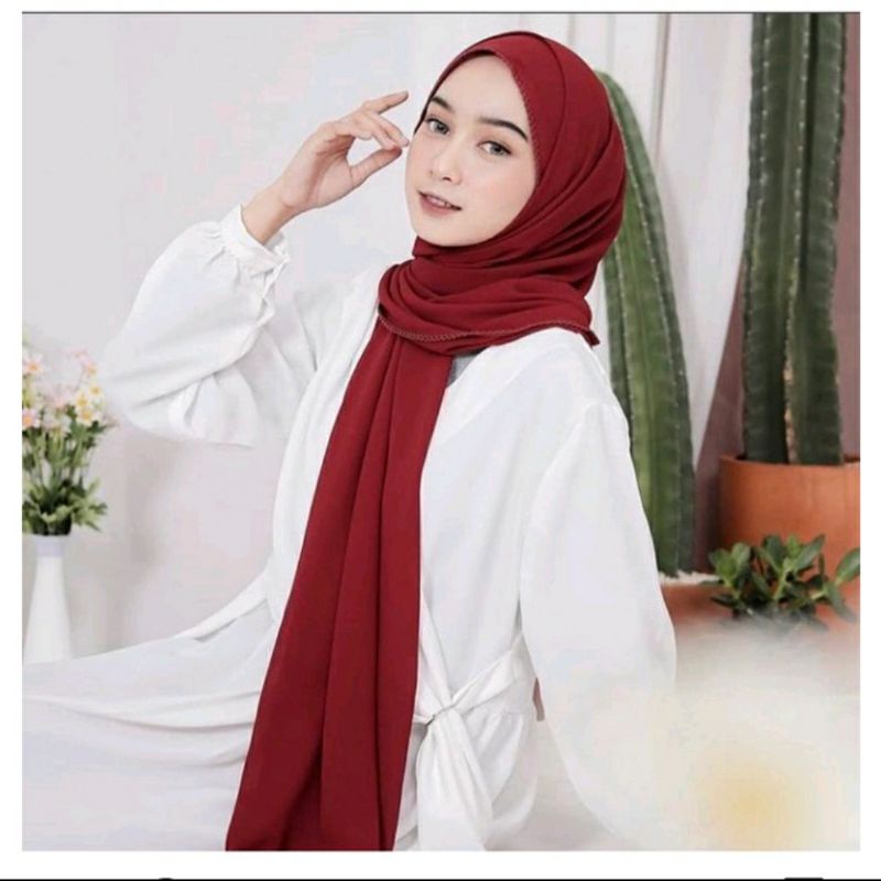 HIJAB AZZAHRA KEKINIAN PASHMINA CRUTY/PASHMINA POLOS MURAH KERUDUNG WANITA MUSLIM