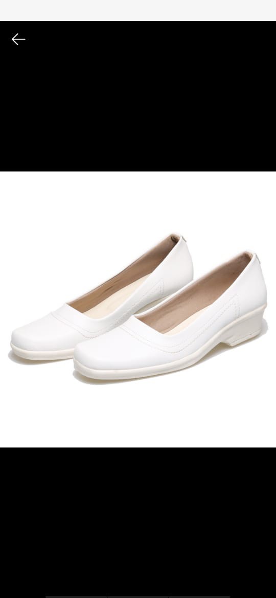 Sepatu Formal Wanita - Sepatu Pantofel Cewek Kulit Putih 36-41 - Sepatu Suster-perawat Murah