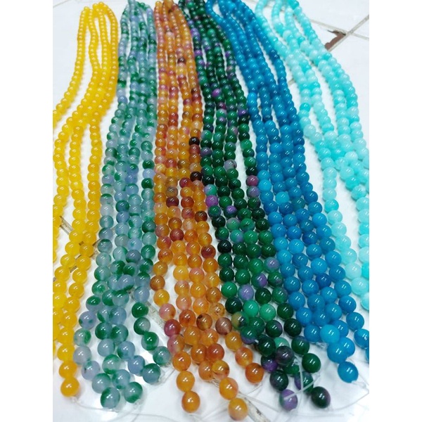 MANIK BATU ALAM 8MM BULAT BAHAN GELANG KALUNG TASBIH