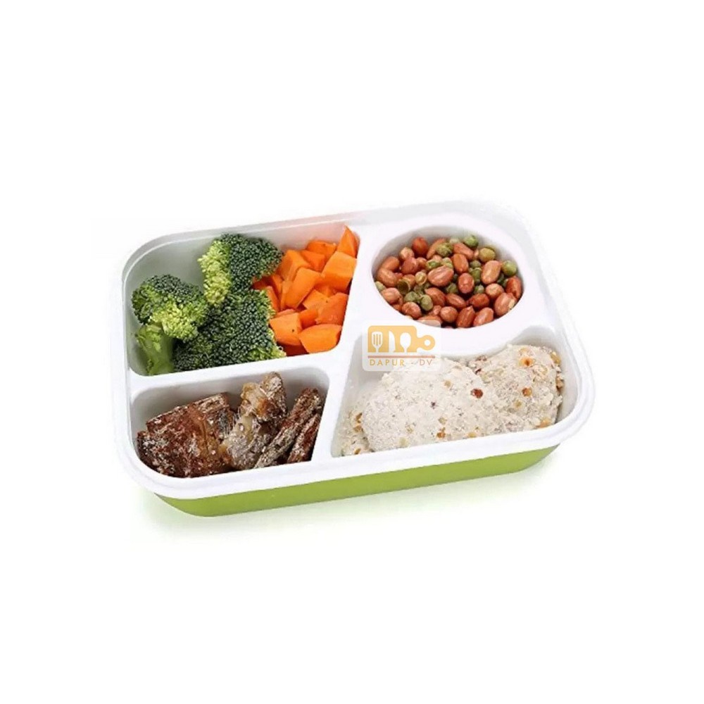 Lunch Box Bento Box Plastik 4 Sekat Premium - Warna