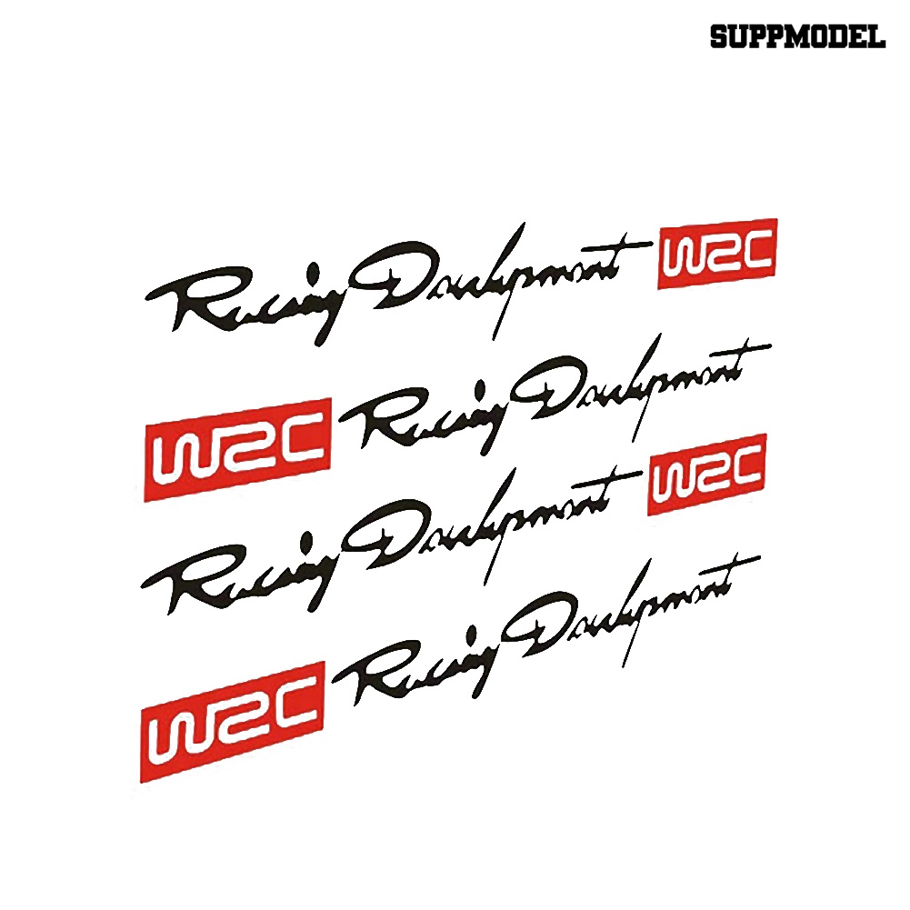 4pcs Stiker Decal Motif Racing Development WRC Untuk Dekorasi Handle Pintu Mobil