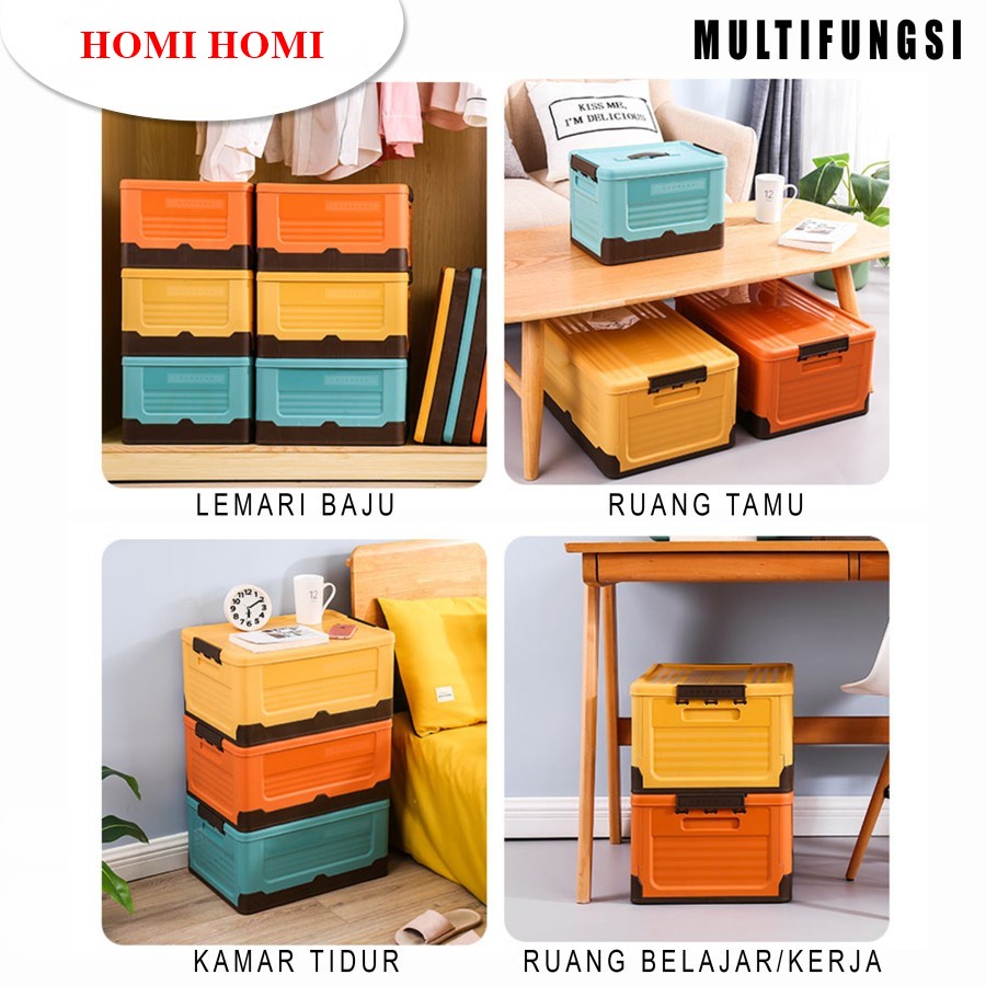 HomiHomi Kotak Penyimpanan Plastik Box Container Lipat Serbaguna Portable Storage Organizer Box Container BC