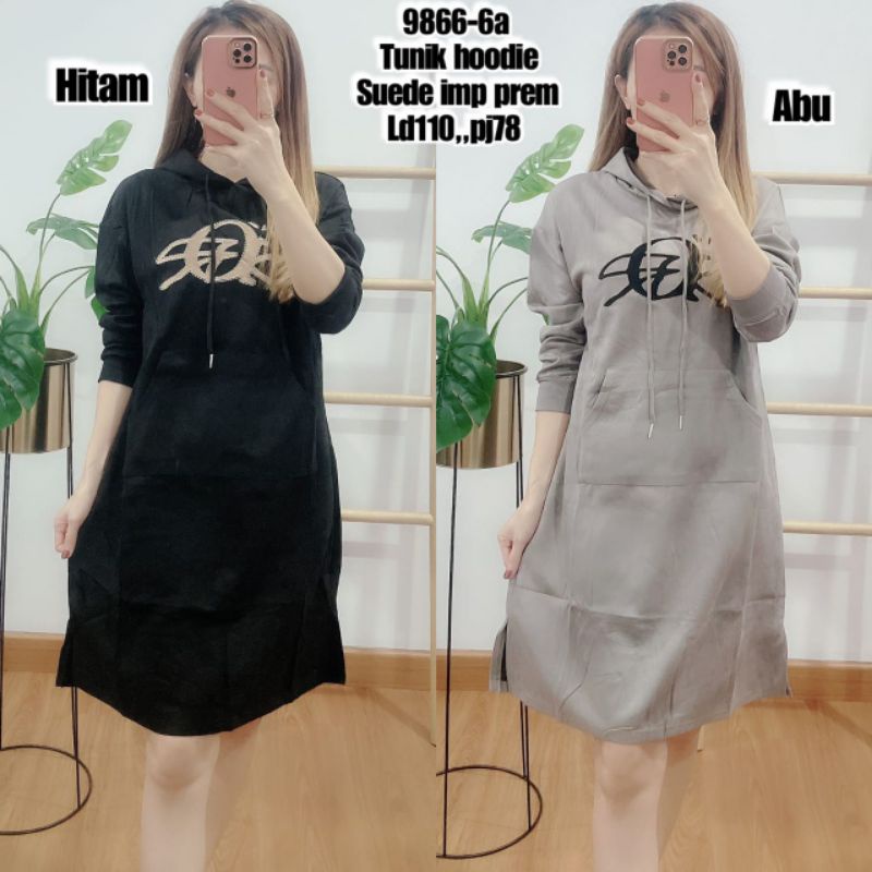 Midi Dress Tunik Suede Import