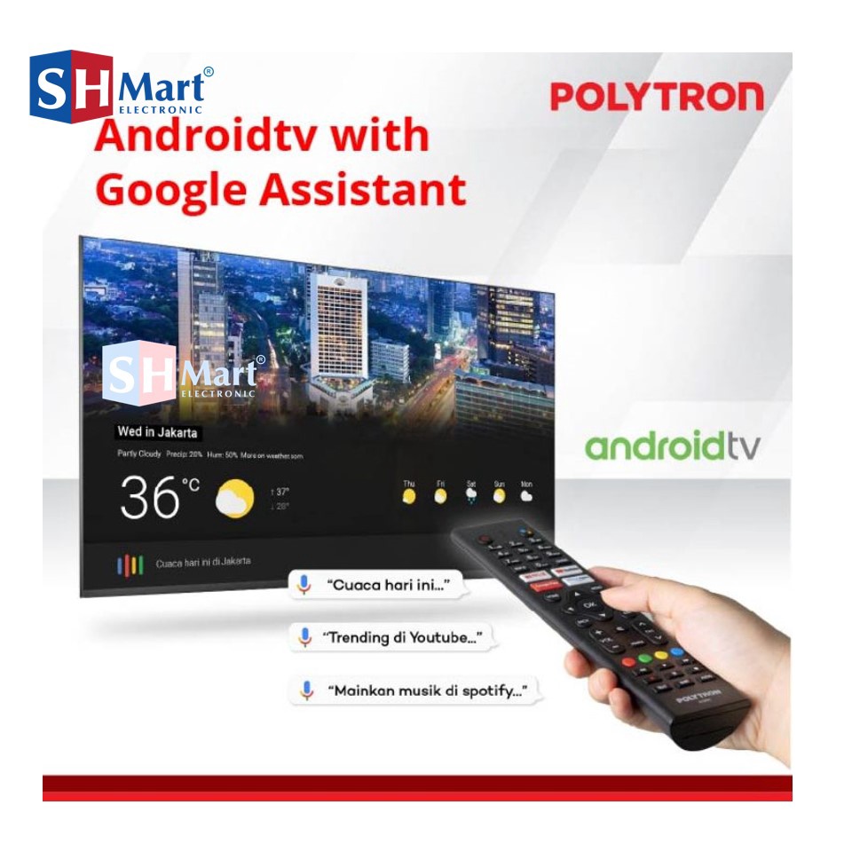 TV LED POLYTRON 43 INCH SMART ANDROID MOLA TV PLD43AG9953 / 43AG9953 (Medan)