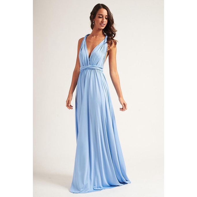 READY FREE KEMBEN Premium Multiway Dress Bridesmaid Convertible Infinity Dress Pesta Baju Pesta Party Dress Sky Blue Soft Blue Baby Blue Biru Langit Biru Muda