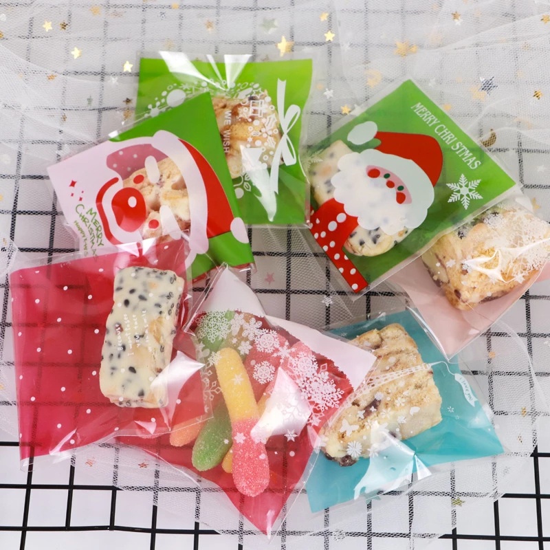 100 Pcs Kantong Kemasan Permen Biskuit Motif Kartun Hewan Untuk Dekorasi Natal