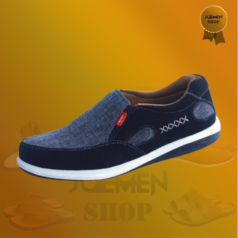 Sepatu Sapatu Santai Pria Cowok Original Tanpa Tali 100% Kulit Asli Murah Slip On Slipon Vans Origin