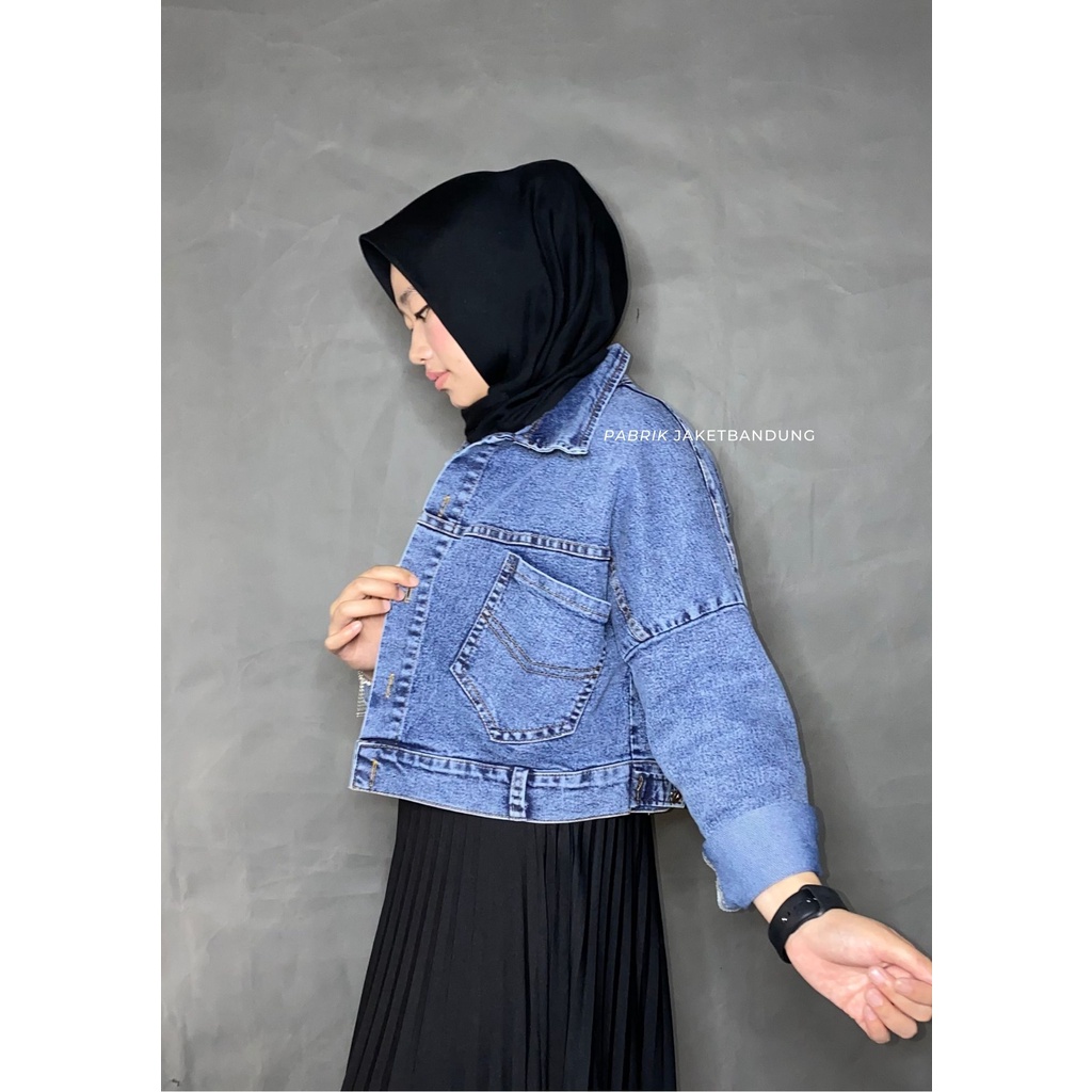 NAYRA CROOP JAKET JEANS |IJAKET DENIM WANITA MODEL ZARA TERBARU