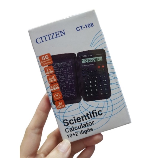 KALKULATOR CITIZEN CT-108 scientific calculator 10+2 digits trigonometric flip cover