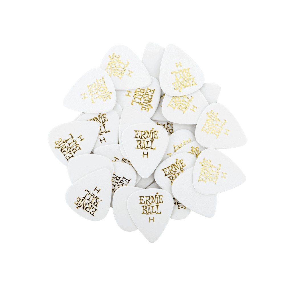 Ernie Ball Heavy White Cellulose Picks  bag of 144 P09121