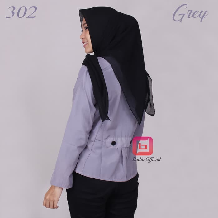 HOT SALE - BLAZER KERJA WANITA - BLAZER FORMAL POLOS - JAS KANTOR WANITA BLEJER - GREY