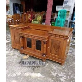 Meja tv Bufed Bupet kabinet lemari minimalis bahan kayu jati