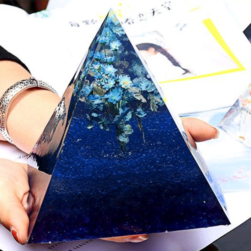 SIY  Creative Pyramid Table Ornaments Crystal Epoxy Resin Mold Home Desk Decortaions Casting Silicone Mould DIY Crafts Jewelry Making Tool