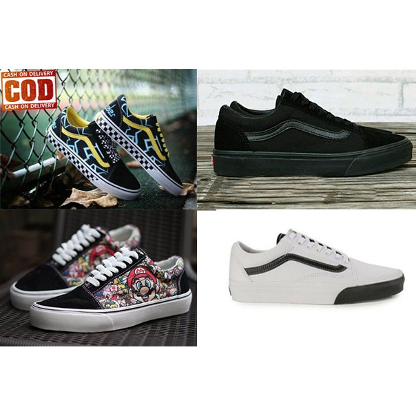 Cod Siap Kirim Sepatu Vans Oldskool Bw N All White Sket