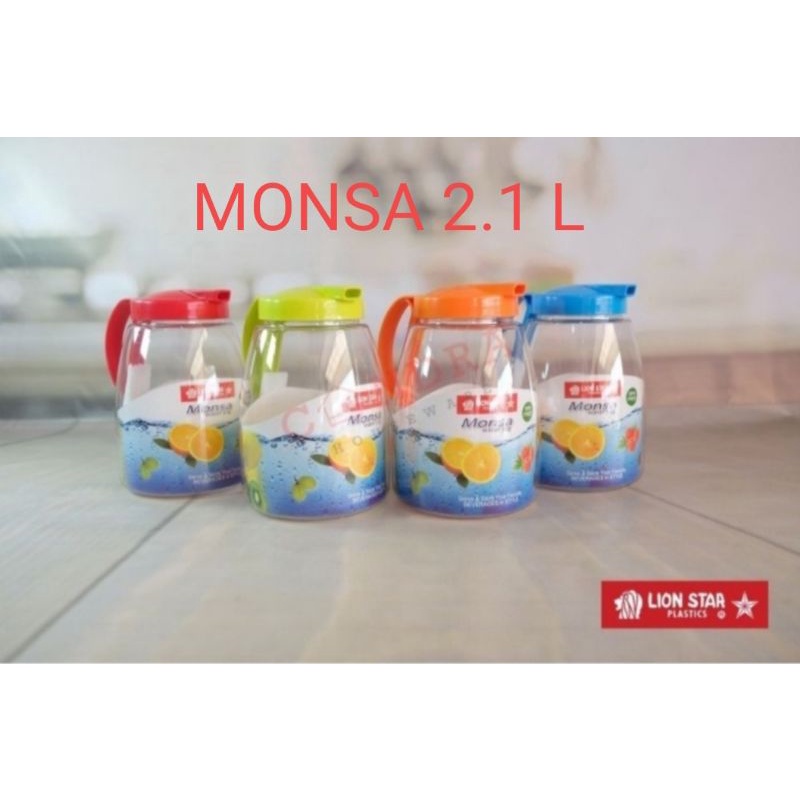 teko ceret plastik water jug 2.1 liter PAMELO DAN MONSA lionstar