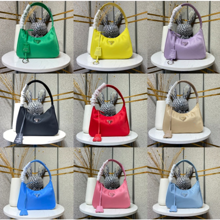 Original new Prado Hobo bag Moon-shaped used bag Hobo underarm bag Crossbody shoulder bag 1NE515