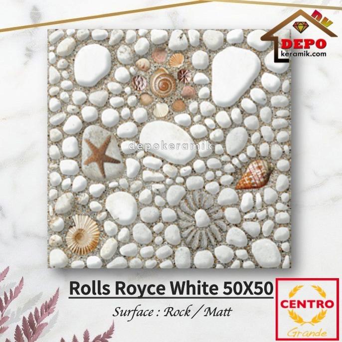 Centro Rolls Royce White 50X50 Kw1 Keramik Kasar Motif Batu Alam