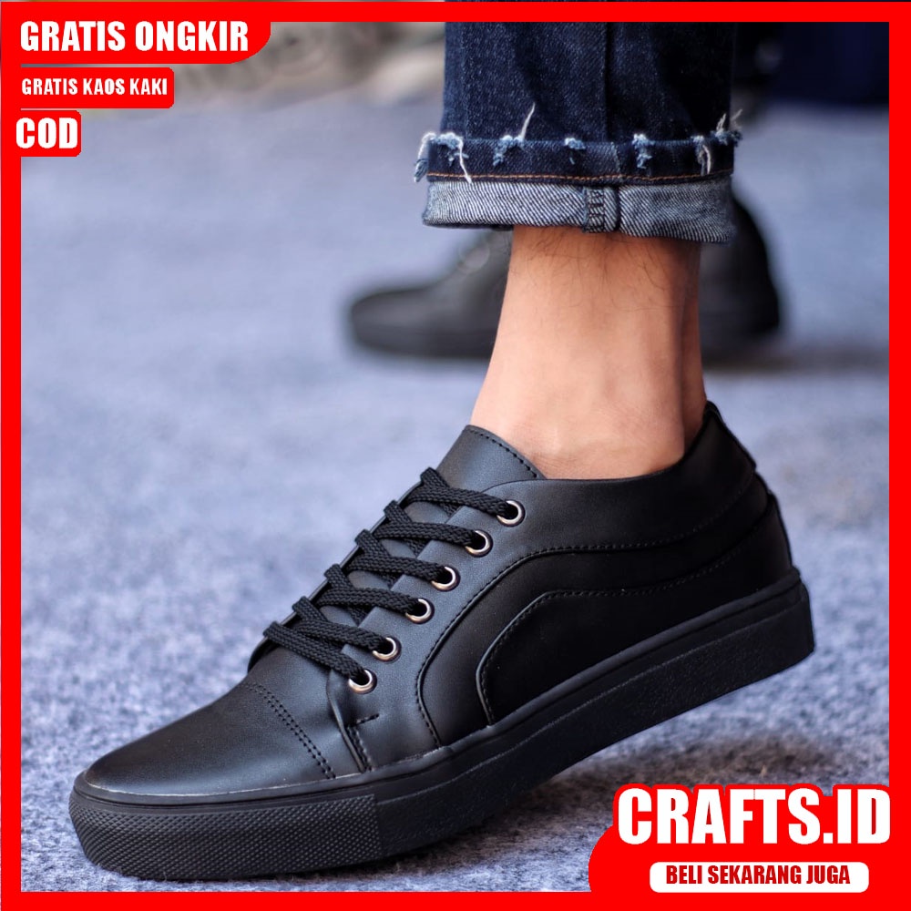 CRAFTS X BOAS Sepatu Kasual Pria Kulit Syntetic Premium Sepatu Pria Casual Sepatu Kasual Cowok/Cowo Kerja Kuliah Semi Formal Gaya Santai Keren Termurah