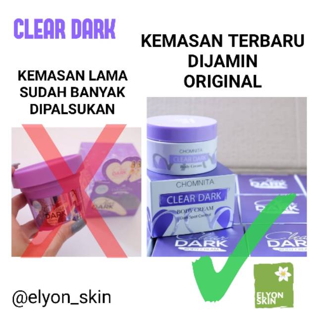 clear dark body cream