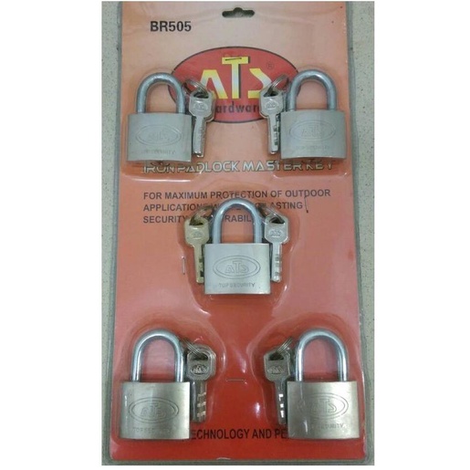.........] ATS Gembok SET Isi 5 pcs 50 mm Gembok Pagar toko Master key set rumah