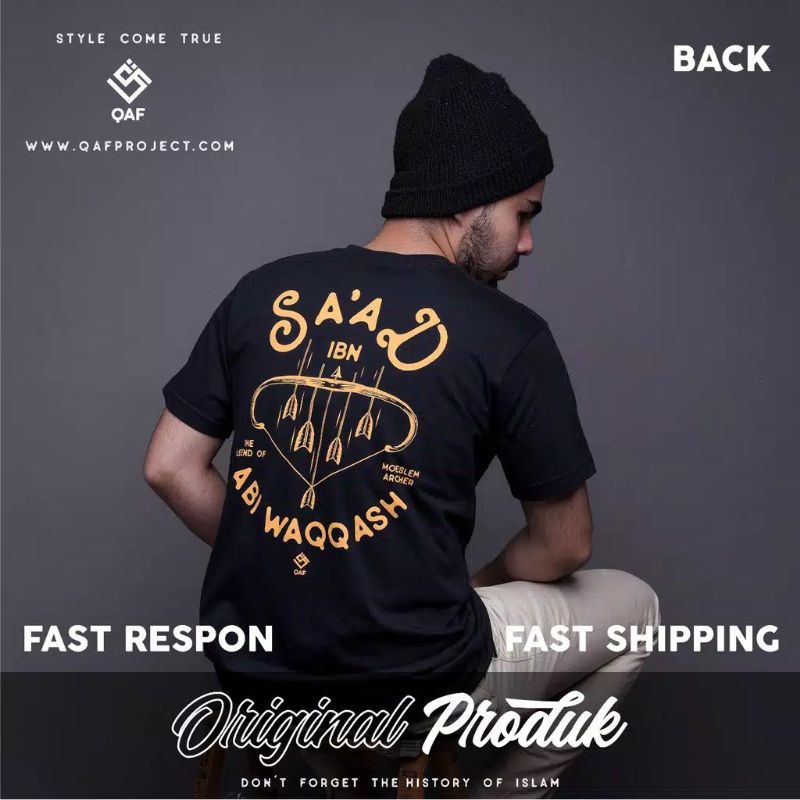 Qaf Moeslem Apparel Kaos Dakwah Muslim Lengan Pendek Pakain Pria Baju Distro Muslim Original Saad