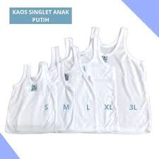 12 pcs Kaos dalam anak singlet anak kaos kutang Ukuran S M L XL 3L