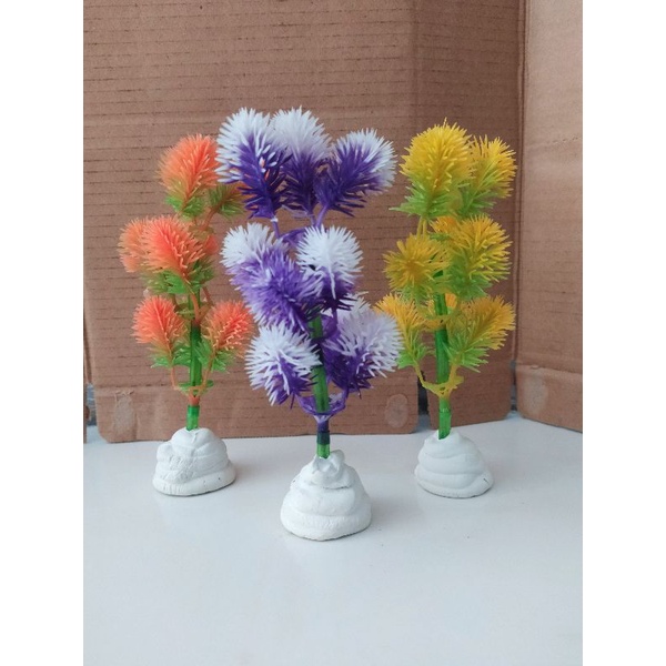 kembang plastik unik kaktus hiasan aquarium