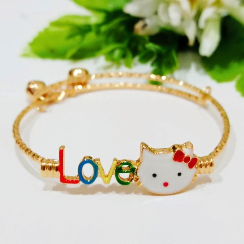 Gelang anak hello kitty love aksesoris fashion perhiasan xuping G012