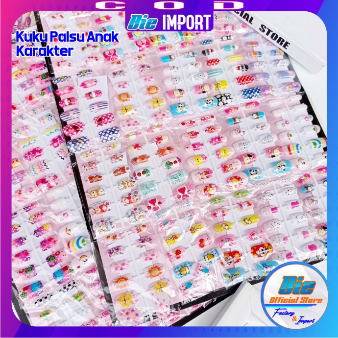 Kuku Palsu Anak Karakter  1 Set Impor Best Seller