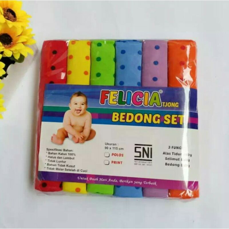 1 pcs Bedongan bayi Felicia tjong ukuran 115 x 90 / selimut bayi / alas tidur bayi