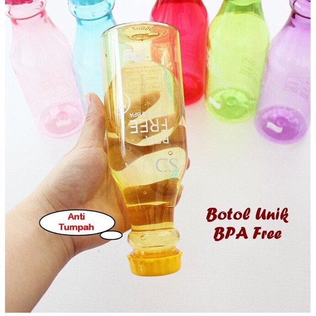 GBI Botol Soda BPA Free 550ML 1KG 17PCS / Botol Minum Soda Colourful Transparant