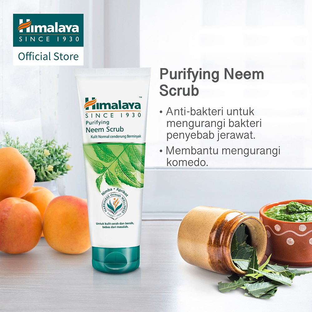 Himalaya Purifying Neem Scrub 50ml / 100ml Scrub Wajah Butiran Apricot yg Halus BPOM