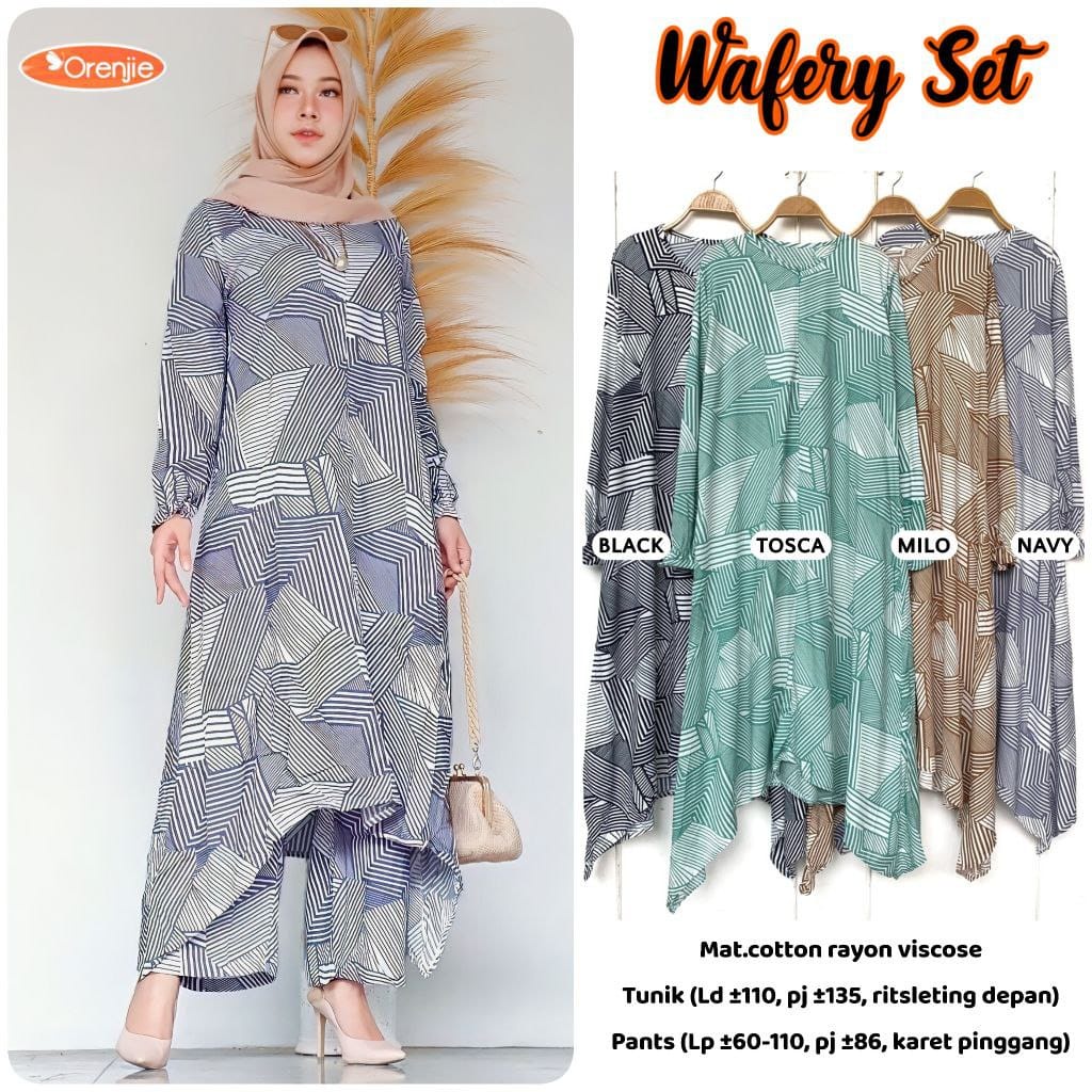 WAFERY SET ATASAN BAWAHAN SETELAN WANITA SETELAN BAJU MUSLIM WANITA