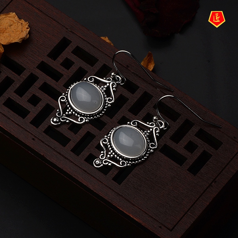 [Ready Stock]Moonstone Vintage Punk Style Ear Studs