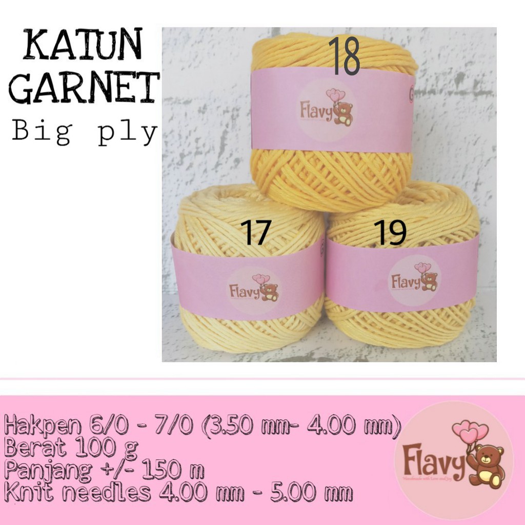 BENANG SOFT KATUN GARNET BIG PLY Seri Kuning