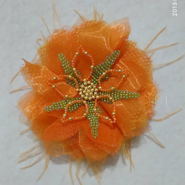 JEPIT RAMBUT BUNGA BESAR ORANGE