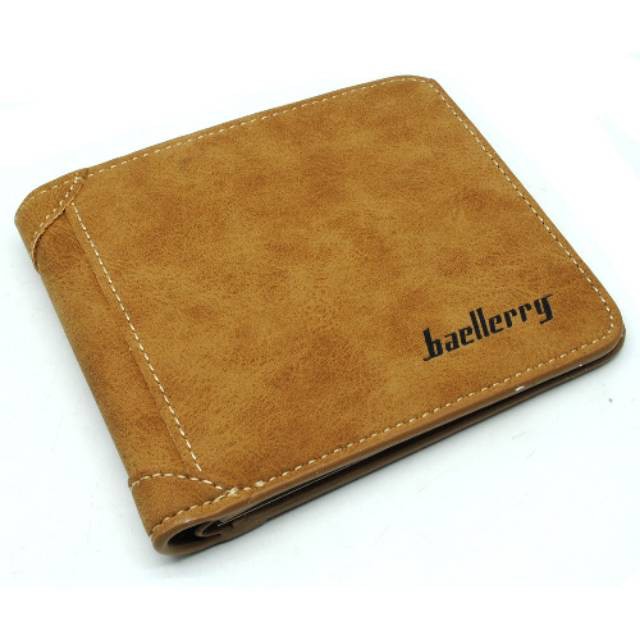 Grab Medan Dompet Kulit Pria Bahan Nubuck Model Horizontal - D1166 Rhodey Baellerry Brown Grey