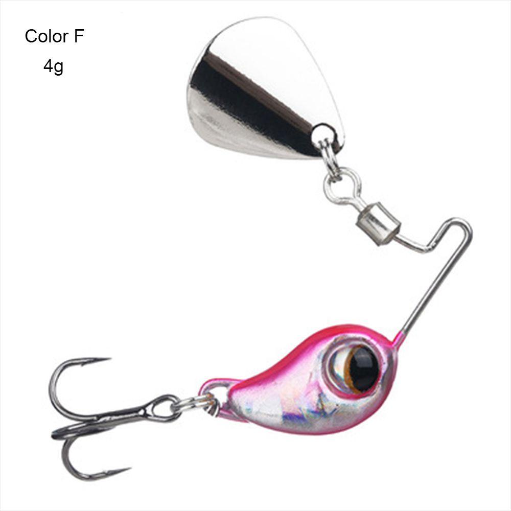 Chookyy Umpan Pancing Metal Spinner Tackle Sinking Spoon Metal Rotate Sequin Treble Hook