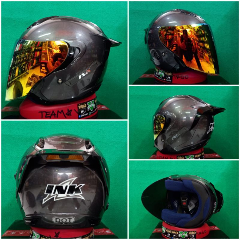 INK METRO 2 SOLID GUNMETAL PAKET GANTENG VISOR IRIDIUM + SPOILER