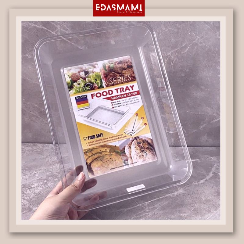 EDASMAMI Nagata Food Tray NGT 8878 Nampan Sayur Serbaguna Bening