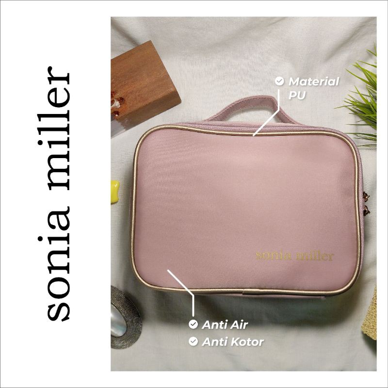 Sonia Miller Makeup Pouch rectangular solid simple organizer