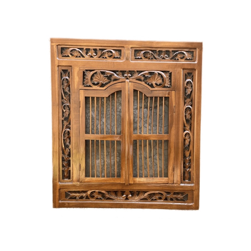 Jendela ukiran kayu jati krepyak termurah - KALIFURNI