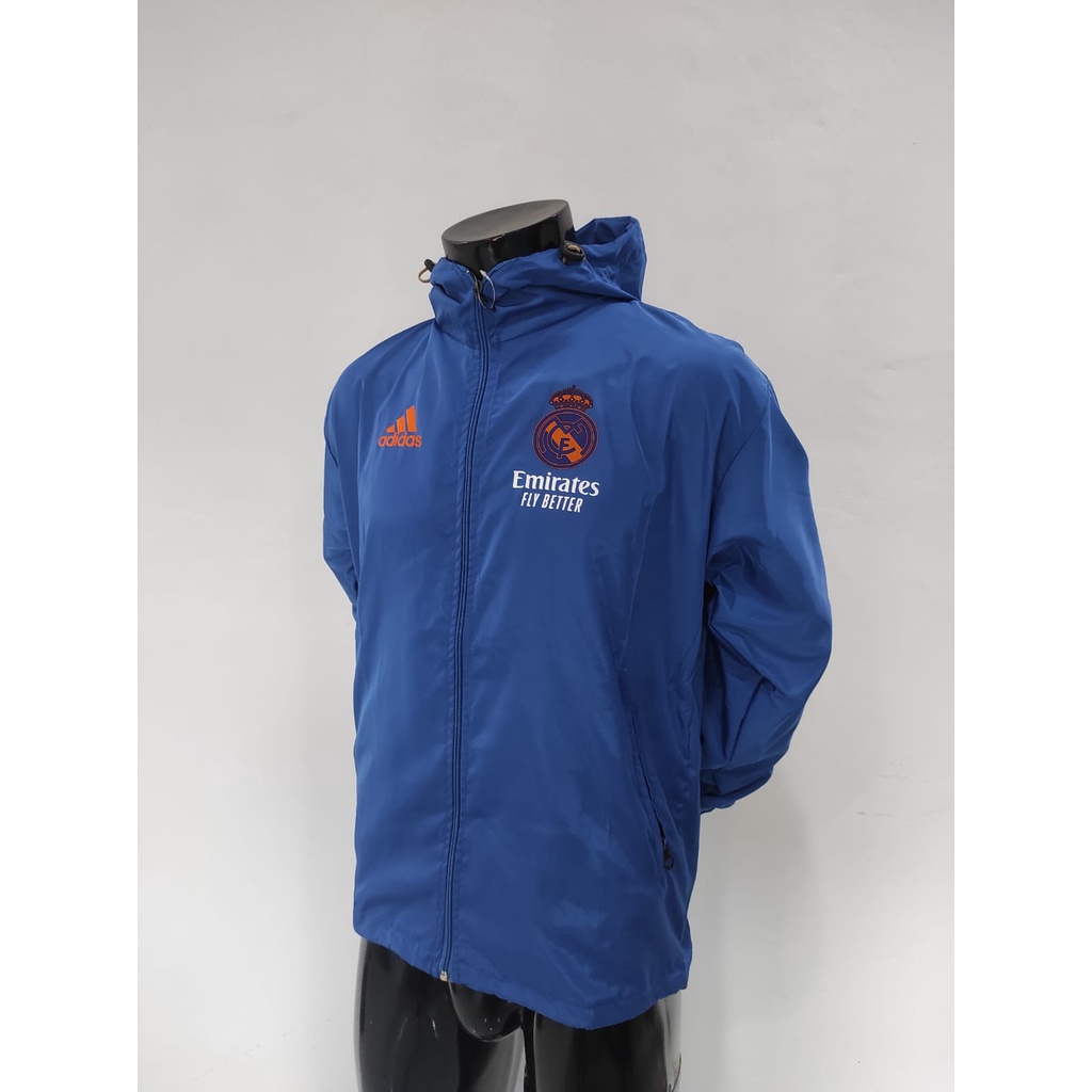 JAKET PARASUT TRAINING PREMATCH REAL MADRID BLUE