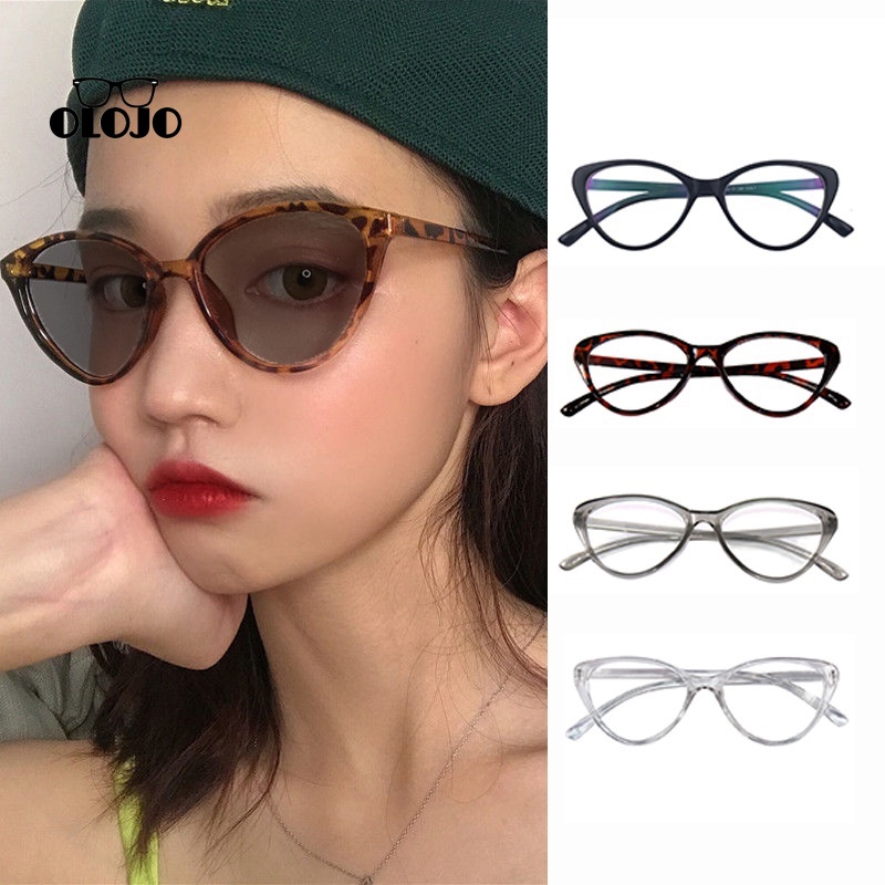 COD kacamata photocromic kacamata cat eye Korean leopard print mengubah warna pelindung anti radiasi photochromic bingkai kacamata potocromic leopard print cat eye ol2