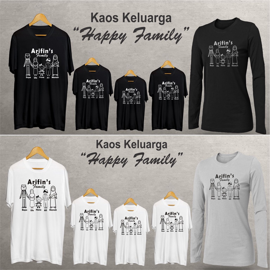 Baju Kaos Couple Keluarga Kekinian, Kaos Keluarga Happy Family