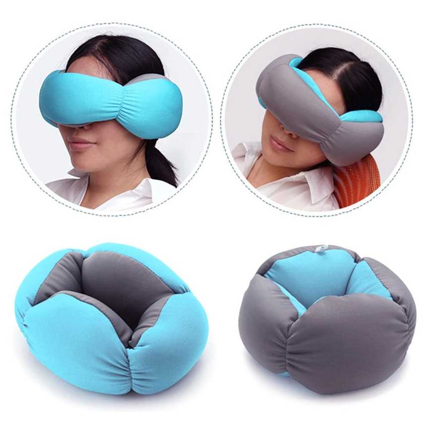 Bantal Leher Travel Ostrich Lazy Nap Pillow - V2V60
