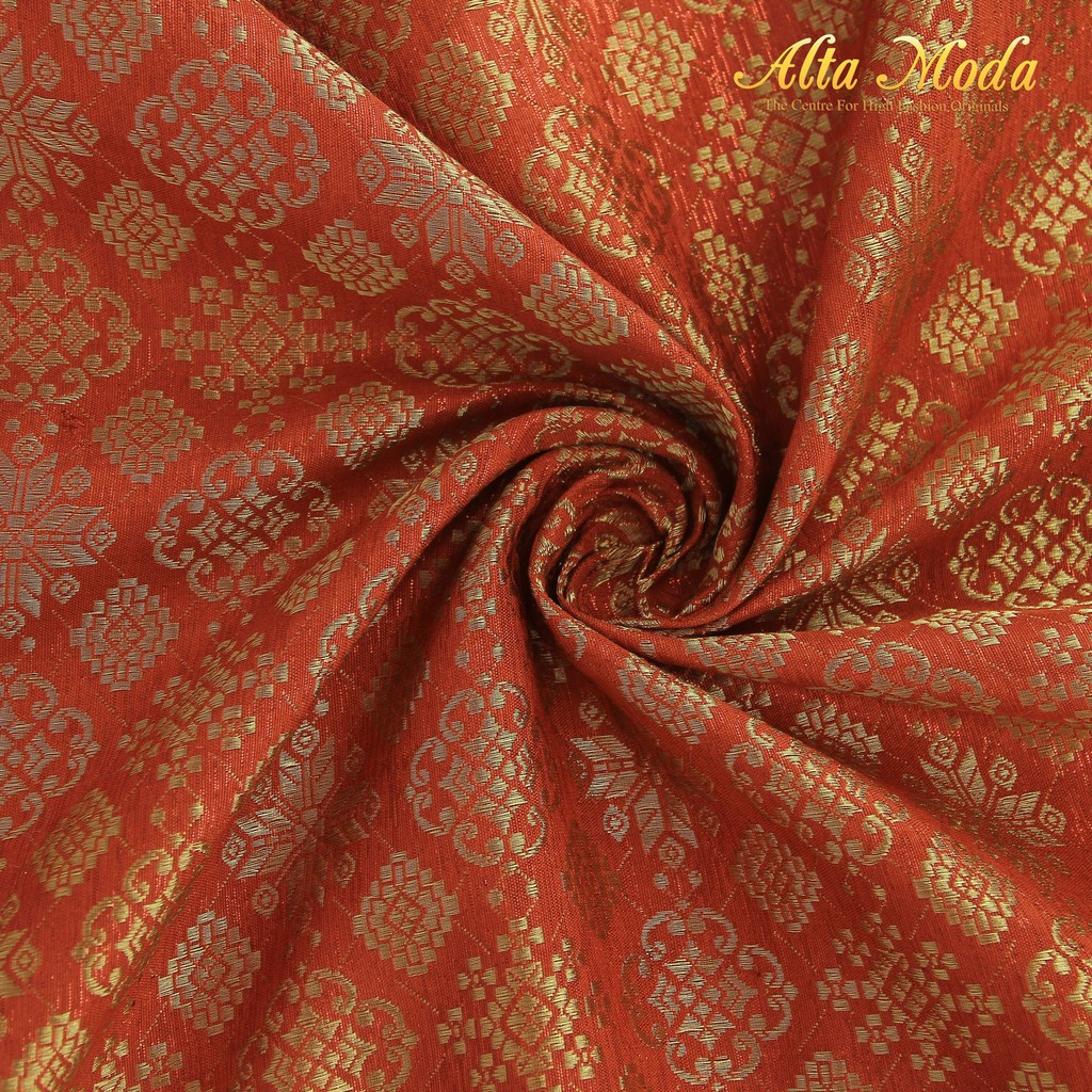 

Alta Moda Songket Motif Palembang Bunga Merah Orens Gold (1M)