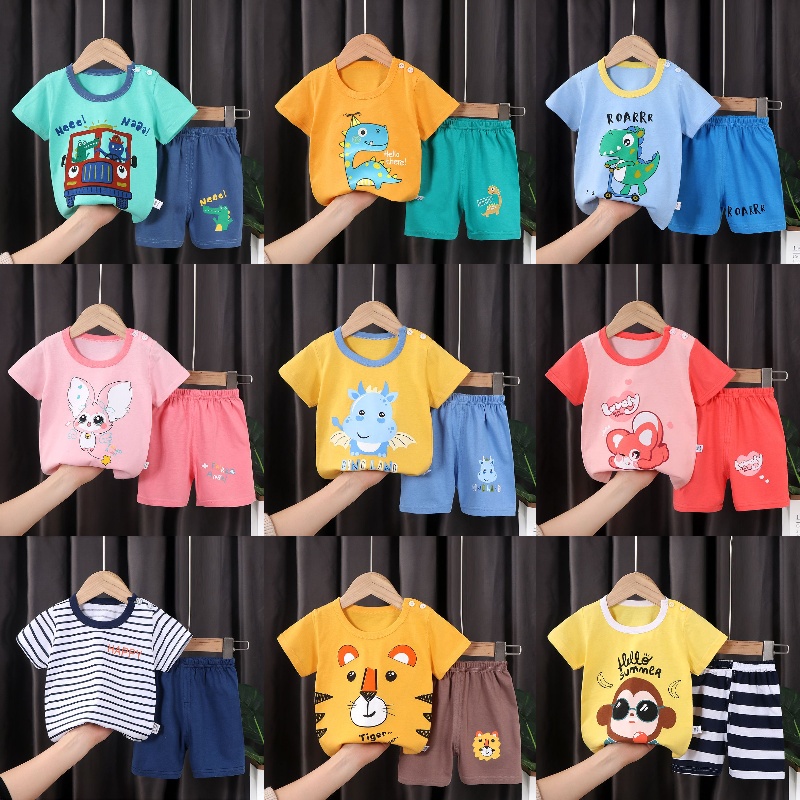 BABY STORE01 - BBA2 SETELAN ANAK 0- 3 TAHUN BAJU SETELAN ANAK PIYAMA TIDUR PENDEK JUMPER ANAK BAYI